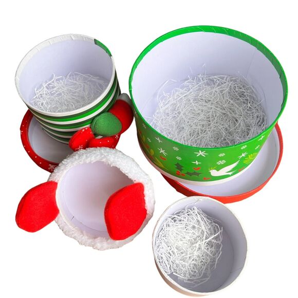 Mrs. Fields Stacking Tower EMPTY Gift Boxes Set Snowman 3 Tier Christmas Winter - Picture 3 of 11